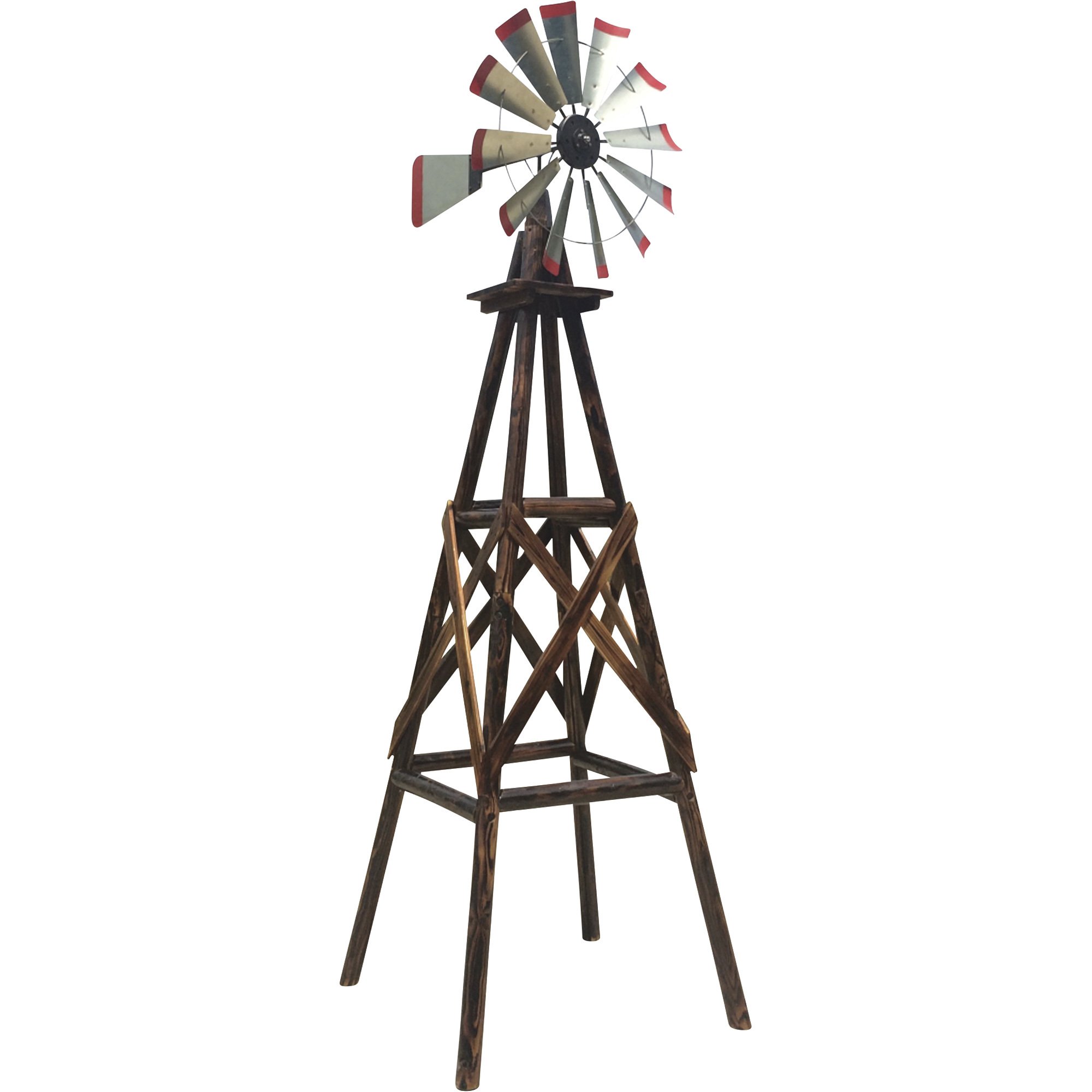 Char-Log 9ft. Ornamental Wood Windmill